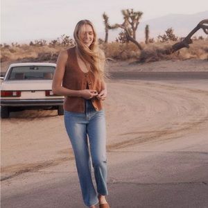 Madewell Kneale Button-Front Sweater Vest tan size Medium